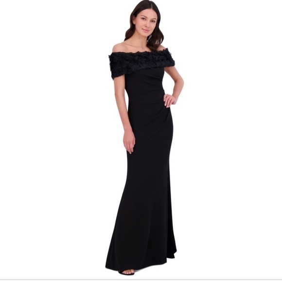 Eliza J Black Off-Shoulder Maxi Gown - Picture 1 of 6